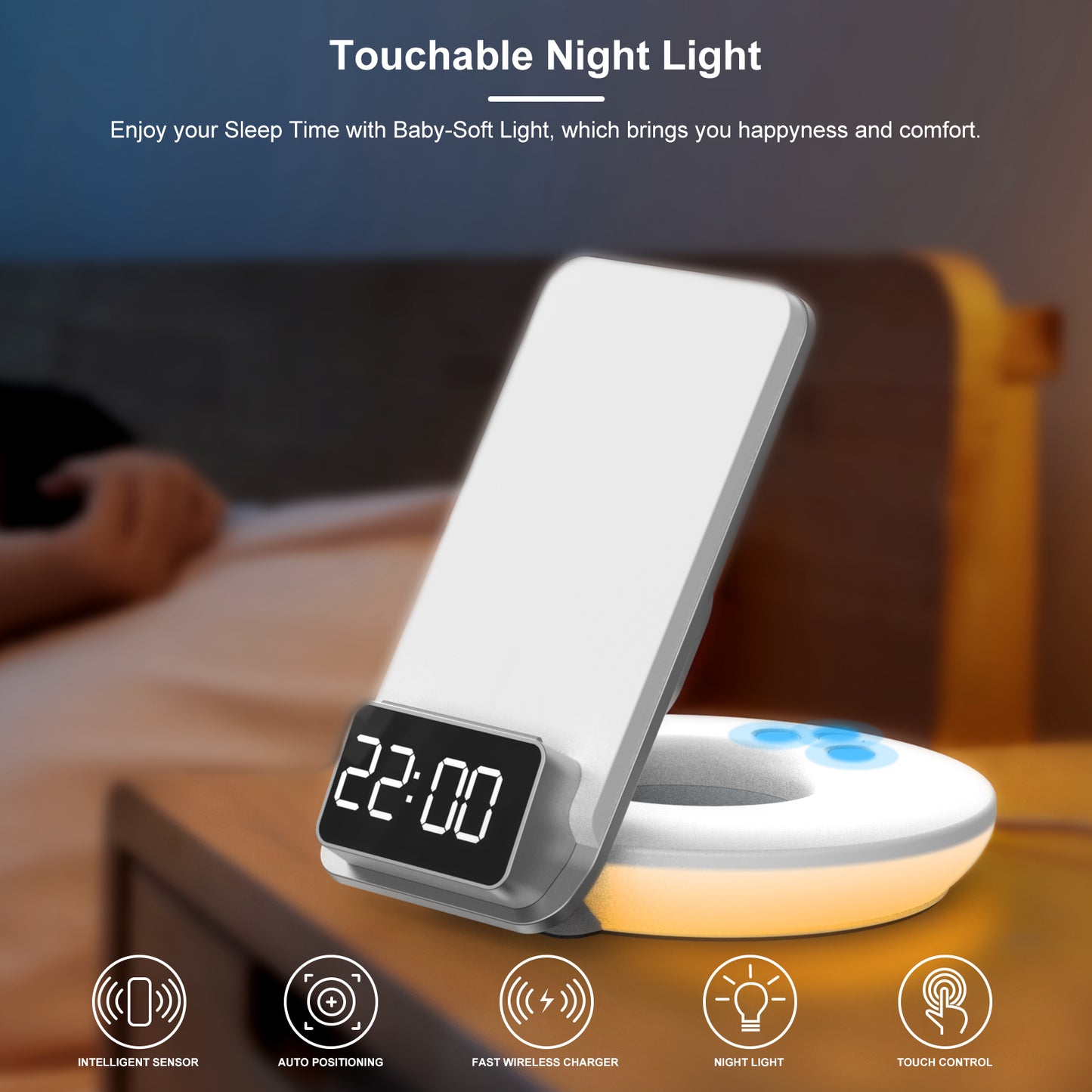 XIMINNO S7, Coin Auto-Alignment, Wireless Charger with Night Light