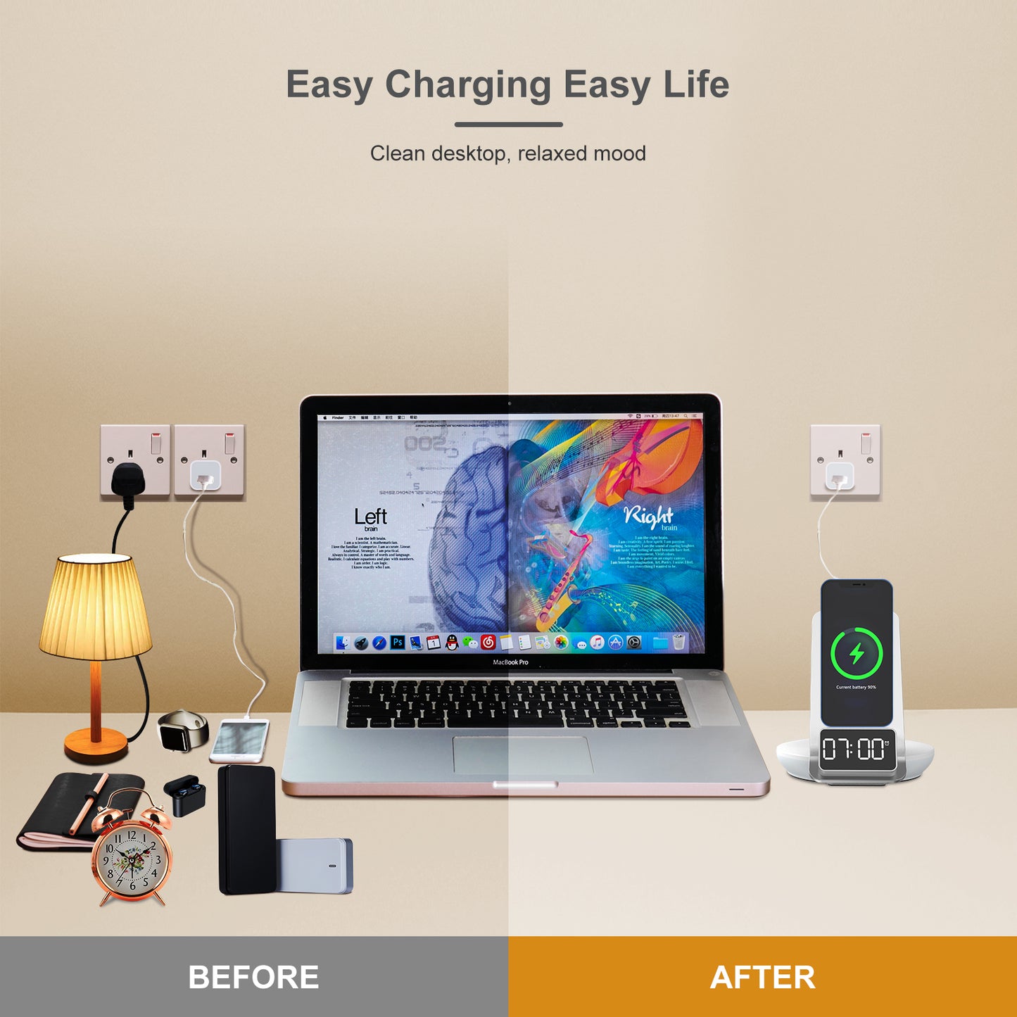 XIMINNO S7, Coin Auto-Alignment, Wireless Charger with Night Light