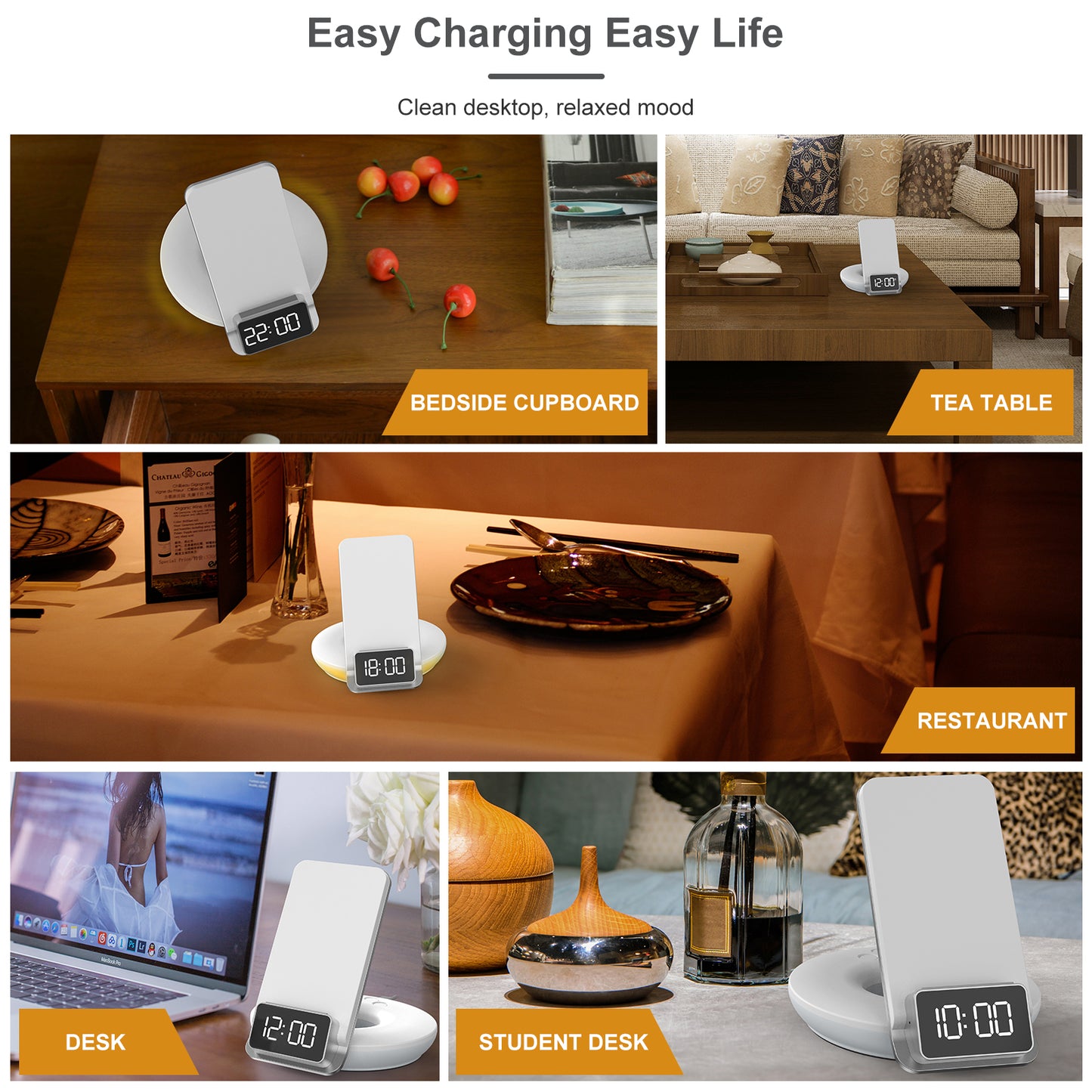 XIMINNO S7, Coin Auto-Alignment, Wireless Charger with Night Light